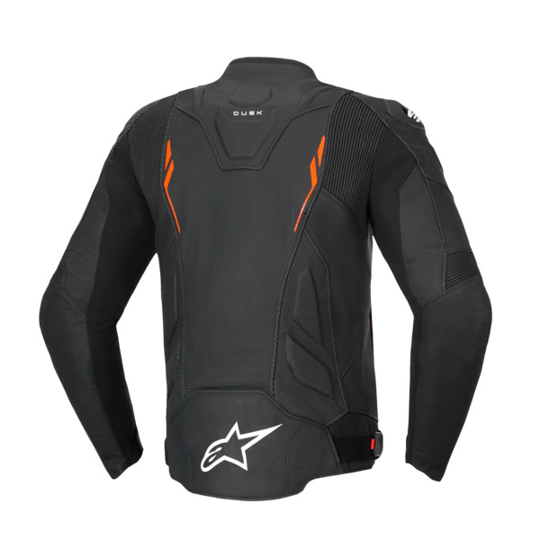 ALPINESTARS Dusk Airflow Leather Jacket Black Fluro-Red
