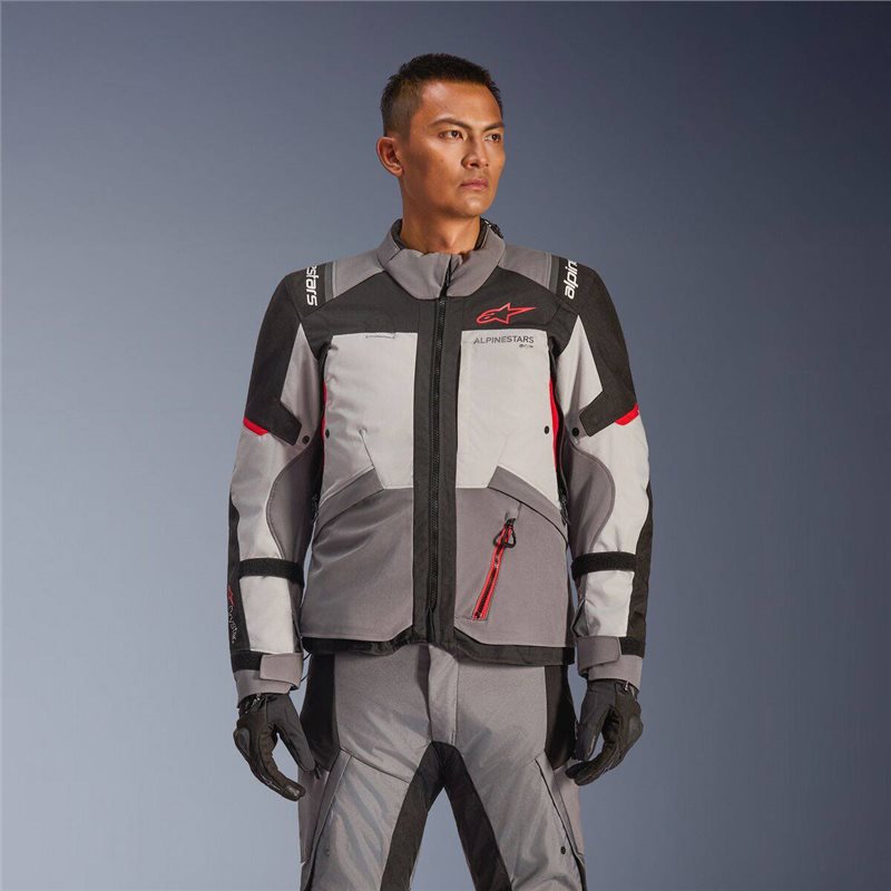 ALPINESTARS Andes V4 Drystar Jacket - Dk Ice Grey Blk Bright Red